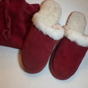 Banana Republic Red Suede Mule Slippers
